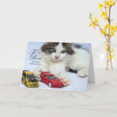 あなたの誕生日(猫)カードのため カード (黄色い花)