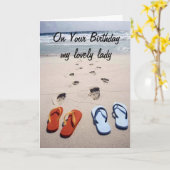 あなたの誕生日**私の素敵な女性**ビーチスタイル カード (黄色い花)