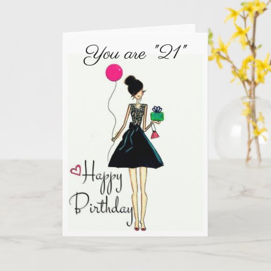**あなたの誕生日!!!!** **21st** カード (黄色い花)