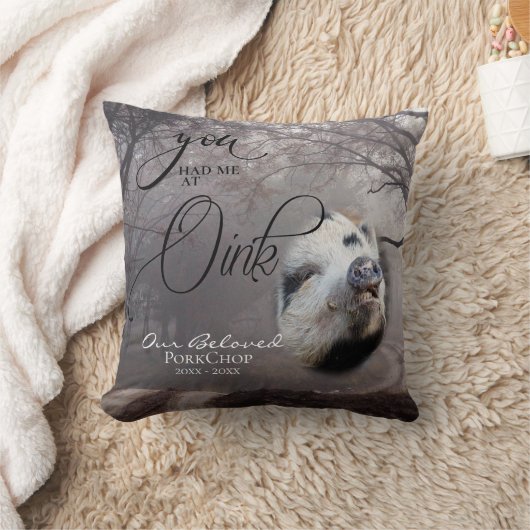 あなたの豚の写真悔やみや弔慰Oinkで私を持っていた クッション (ブランケット)