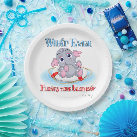 あなたの象を浮かせるものは何でもベビー ペーパープレート (パーティー)