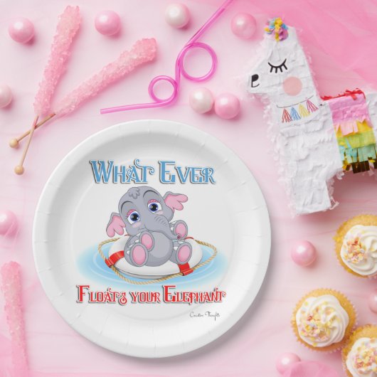 あなたの象を浮かせるものは何でもベビー ペーパープレート (パーティー)