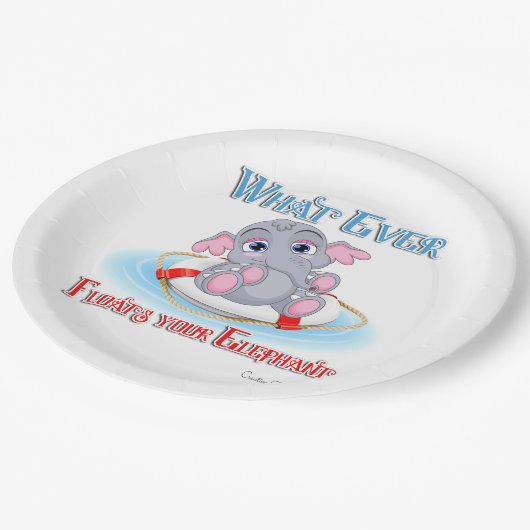 あなたの象を浮かせるものは何でもベビー ペーパープレート (アングル)
