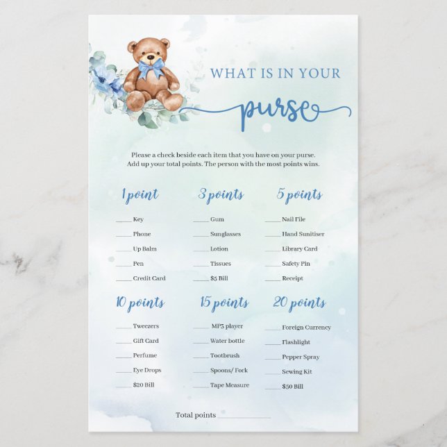 あなたの財布のゲームの中に何がテディベアユーカリ (正面)