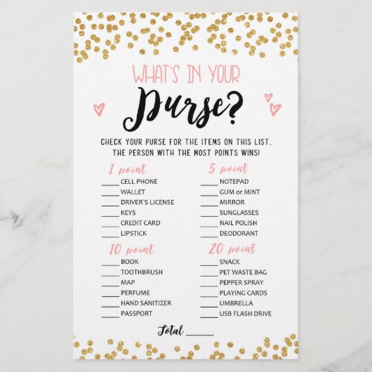あなたの財布のブライダルシャワーで、ヘンパーティーゲーム (正面)