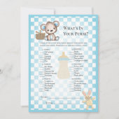 あなたの財布の中には何が入っていますか？ テディベアピクニックゲームカード 招待状 (正面)