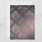 あなたの財布の中に何がブラックダマスクブライダルシャワー 招待状 (裏面)