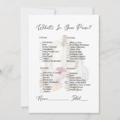 あなたの財布の中に何が白かぼちゃのブライダルシャワー 招待状 (正面)