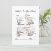 あなたの財布の中に何が白かぼちゃのブライダルシャワー 招待状 (スタンド正面)