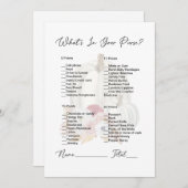 あなたの財布の中に何が白かぼちゃのブライダルシャワー 招待状 (正面/裏面)