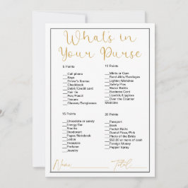 あなたの財布の中に何が白と金ゴールドブライダルシャワー 招待状