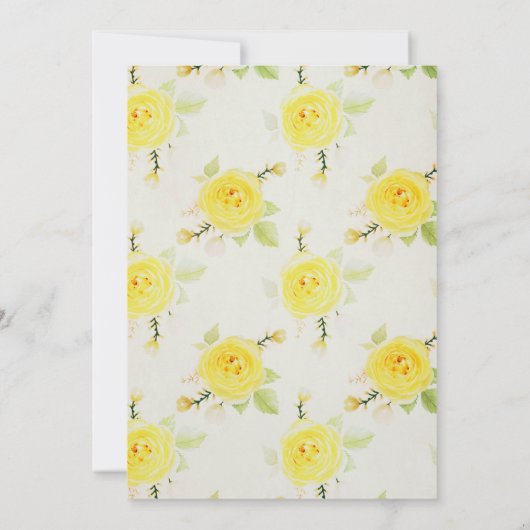 あなたの財布の中に何が黄色のバラのブライダルシャワー 招待状 (裏面)