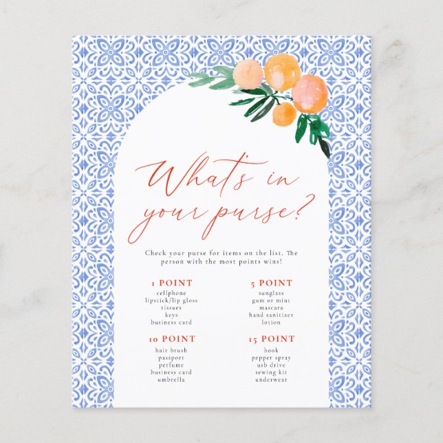 あなたの財布の中に何がSpritzブライダルシャワーゲーム (正面)