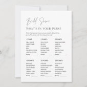 あなたの財布の中のハロウホートブライダルシャワーゲームカード 招待状 (正面)