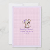 あなたの財布の中は何？ かわいい紫色のクマのゲームカード 招待状 (裏面)