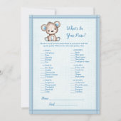 あなたの財布の中は何？かわいい茶色のクマのゲームカード 招待状 (正面)