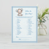 あなたの財布の中は何？かわいい茶色のクマのゲームカード 招待状 (スタンド正面)