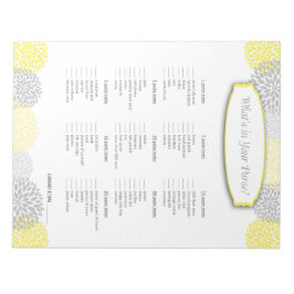 あなたの財布の中身は何？ イエロー グレー グレーのダリア ゲーム ノートパッド