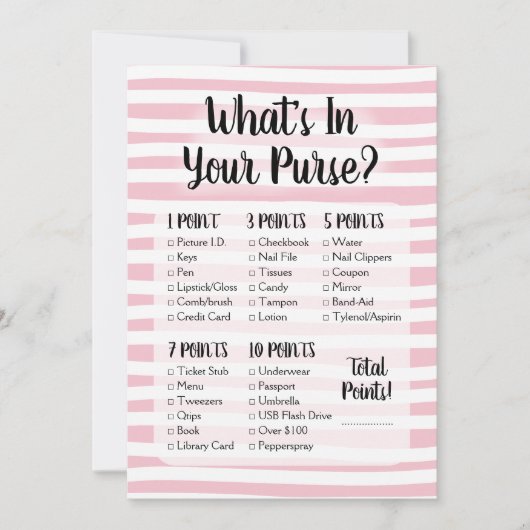 あなたの財布の中身は？ ゲーム ピンク 白 シャワー (正面)