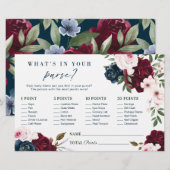 あなたの財布の中身は? ワインレッドの花のシャワーゲーム (正面/裏面)