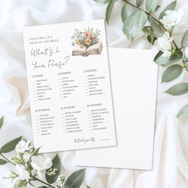 あなたの財布の中身は？ 結婚前のお茶会ゲーム (Whats In Your Purse Book Bridal Shower Game)