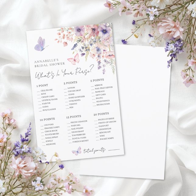 あなたの財布の中身 ブライダルシャワーのゲーム (What's In Your Purse Bridal Shower Game)