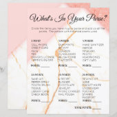 あなたの財布の中身 ブライダルシャワーゲーム マーブル ピンク (正面/裏面)