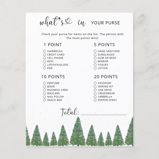 あなたの財布の赤ちゃんシャワーの冬の常緑のwhats (正面)