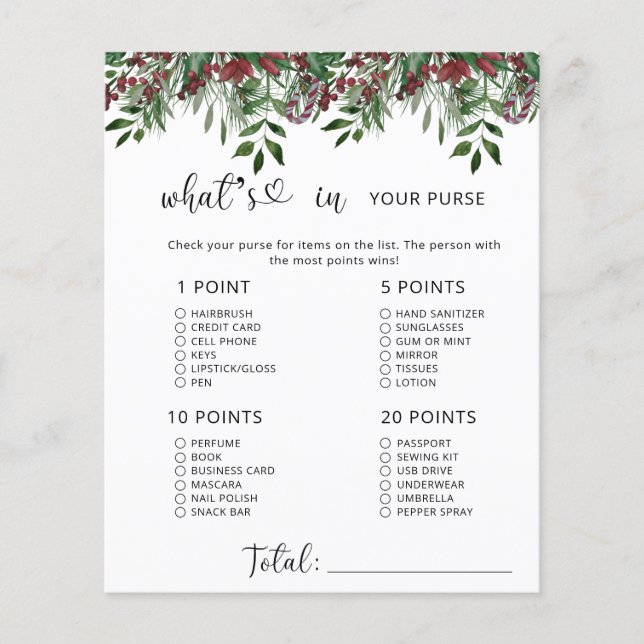 あなたの財布の赤ちゃんシャワーの冬の常緑のwhats (正面)