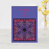 あなたの赤い青の抽象芸術の考えることカードテンプレート カード (黄色い花)