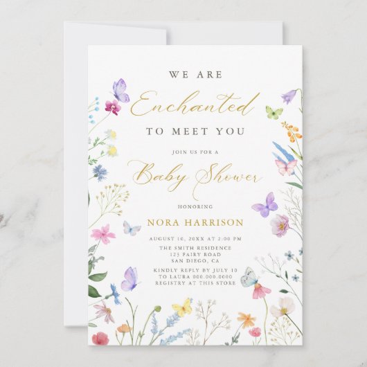 あなたの赤ちゃんシャワーに会いたくてたまらない 招待状 (正面)