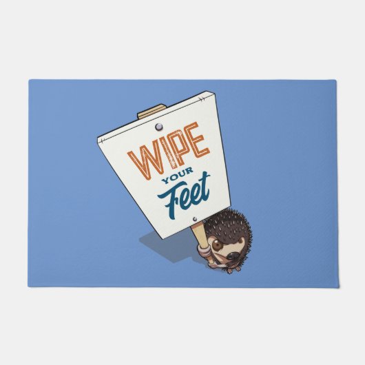 あなたの足おもしろいヘッジホッグの手話を拭く ドアマット (正面)