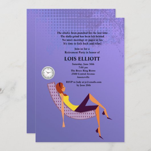 あなたの足のメスの退職パーティーを蹴って下さい 招待状 (正面/裏面)