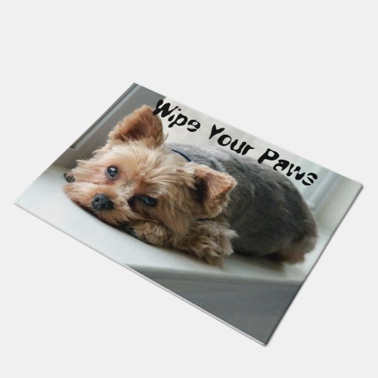 あなたの足のヨークシャーテリアを拭いて下さい ドアマット (アングル)
