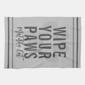 あなたの足の名前を拭くグレーペットキッチンタオル キッチンタオル (横)