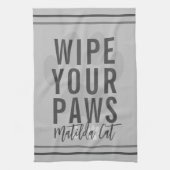 あなたの足の名前を拭くグレーペットキッチンタオル キッチンタオル (縦)