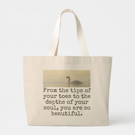 あなたの足指の先端から – 美しい引用文 ラージトートバッグ (裏面)
