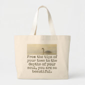 あなたの足指の先端から – 美しい引用文 ラージトートバッグ (正面)