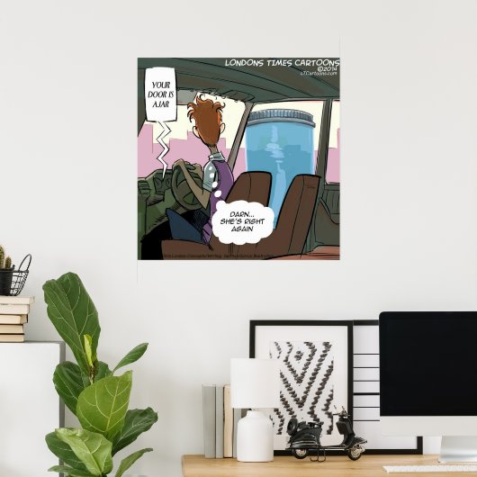 あなたの車のドアは瓶のポスターおもしろいだ ポスター (ホームオフィス)