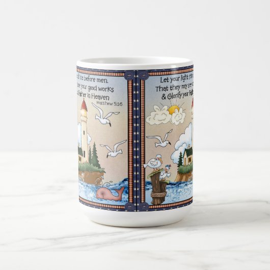 あなたの軽い輝やきのクラシックで白いマグを許可して下さい コーヒーマグカップ (中央)