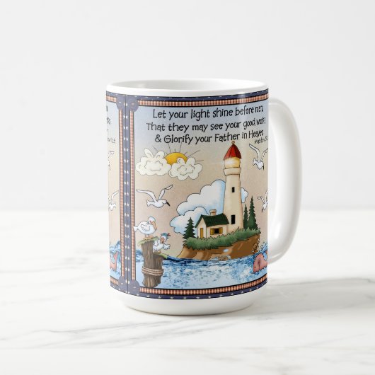 あなたの軽い輝やきのクラシックで白いマグを許可して下さい コーヒーマグカップ (正面右)