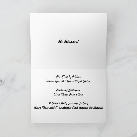 あなたの軽い輝やきの誕生日の挨拶状を許可して下さい カード (内部)