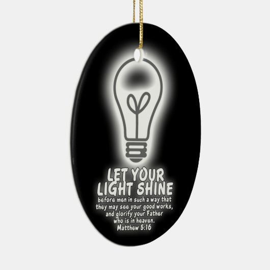 あなたの軽い輝やきのMatthewの5:16の聖書が白熱を作詩するようにして下さい セラミックオーナメント (右)