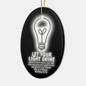 あなたの軽い輝やきのMatthewの5:16の聖書が白熱を作詩するようにして下さい セラミックオーナメント (左)