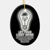 あなたの軽い輝やきのMatthewの5:16の聖書が白熱を作詩するようにして下さい セラミックオーナメント (裏面)