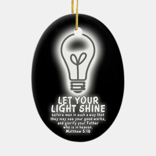 あなたの軽い輝やきのMatthewの5:16の聖書が白熱を作詩するようにして下さい セラミックオーナメント (裏面)