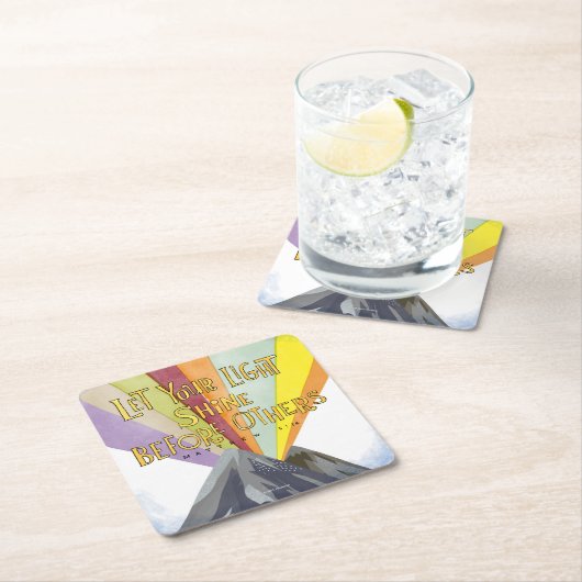 あなたの軽い輝やきを許可して下さい スクエアペーパーコースター (インサイチュ)