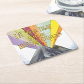 あなたの軽い輝やきを許可して下さい スクエアペーパーコースター (アングル)