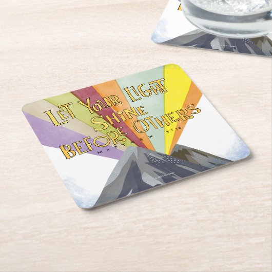 あなたの軽い輝やきを許可して下さい スクエアペーパーコースター (アングル)