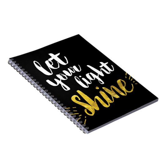 あなたの軽い輝やき、黒および金ゴールドを許可して下さい ノートブック (右側)